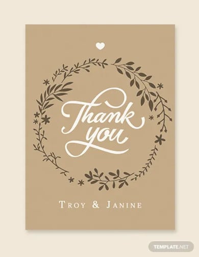 rustic wedding thank you card template