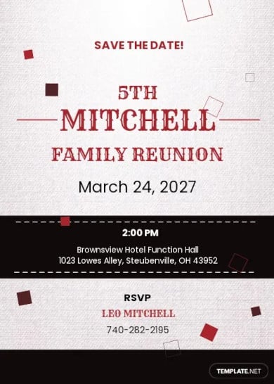 save the date family reunion invitation template