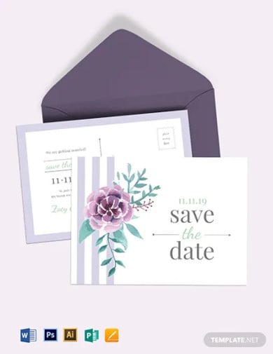 save the date invitation postcard template