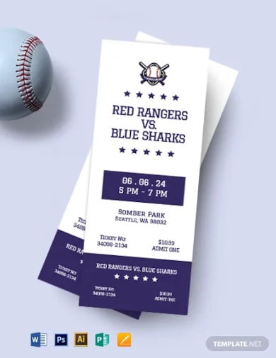 simple baseball ticket template