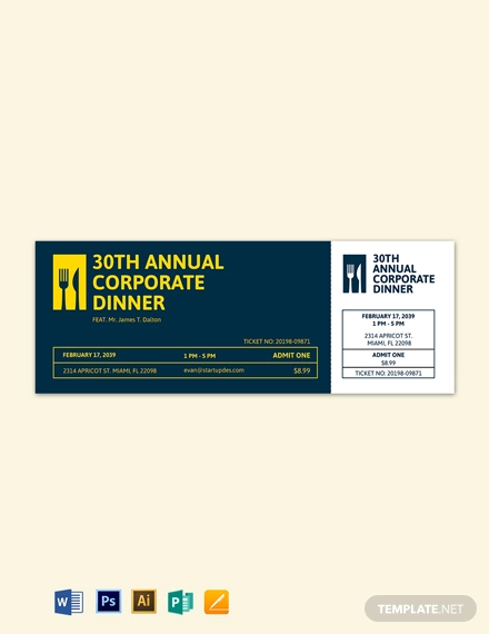 simple dinner ticket template