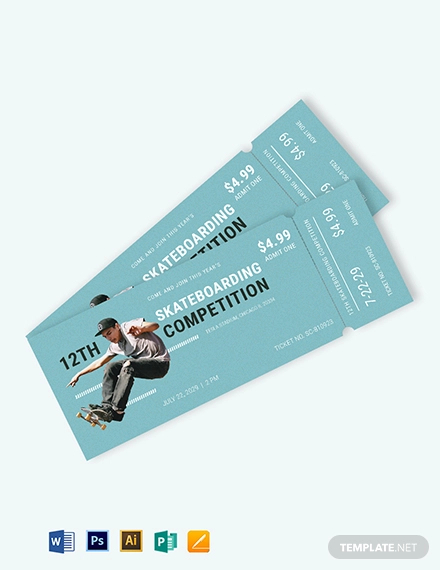 skateboarding-ticket-template