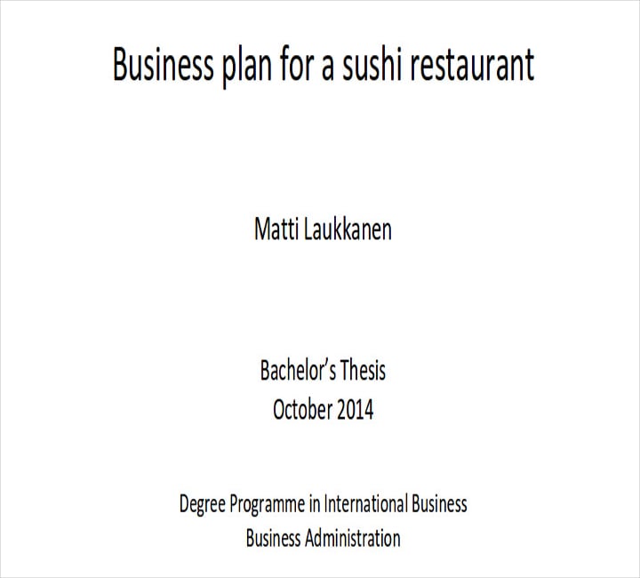 Small Restaurant Business Plan Sample ?width=320