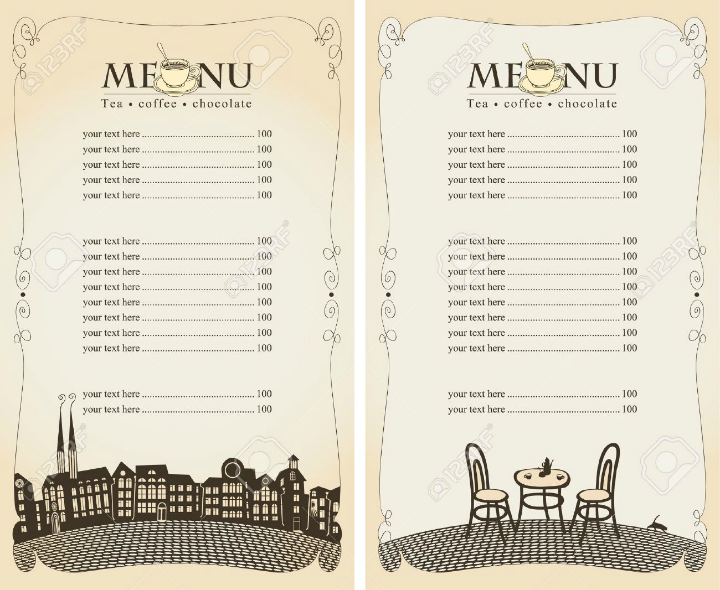 Elegant Blank Menu Template