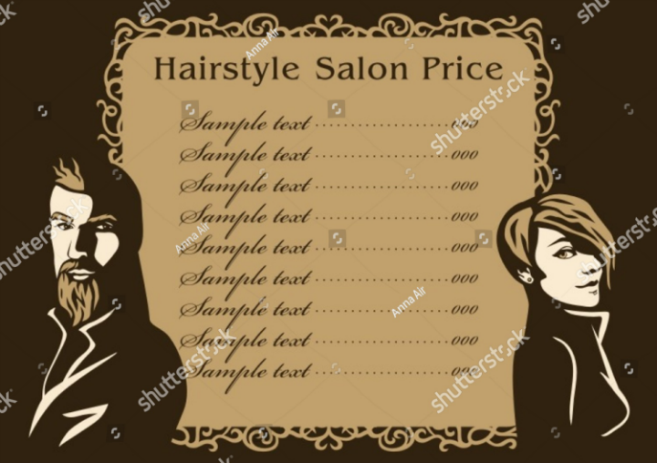 vector salon menu design