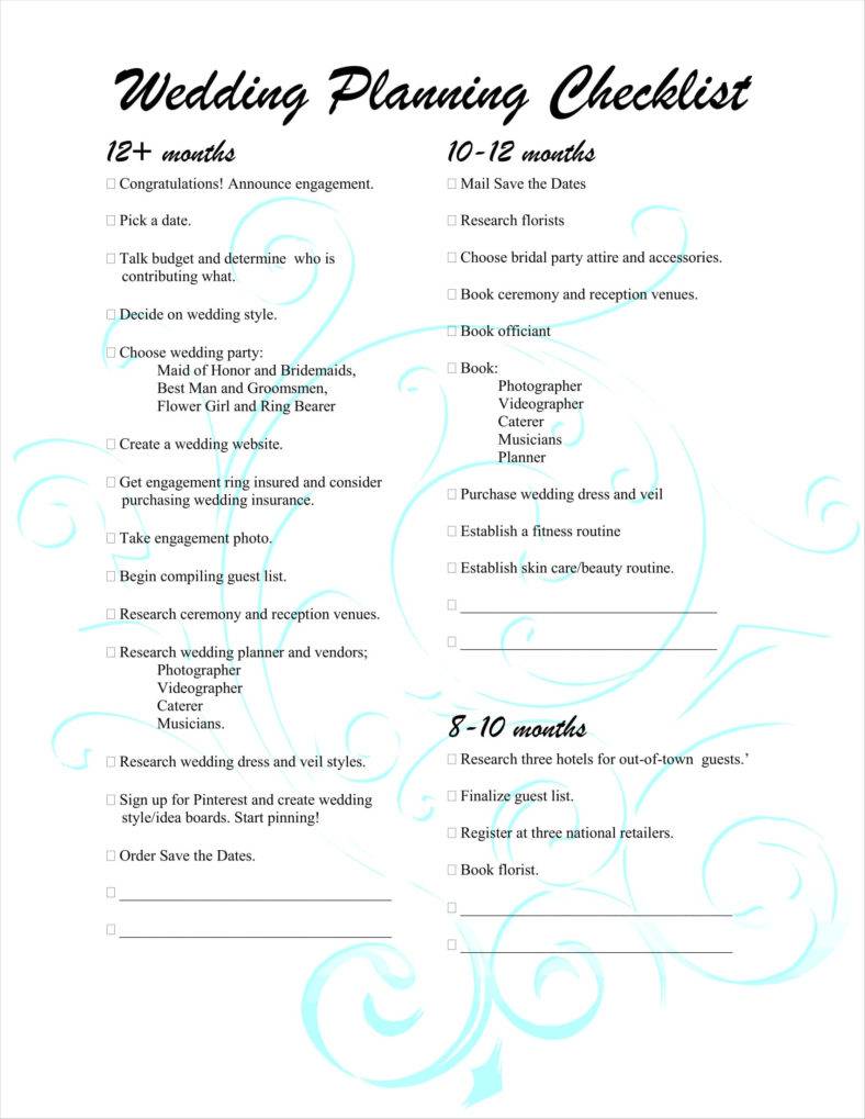 14+ Wedding Timeline Templates - Free Pdf, Doc Format Download