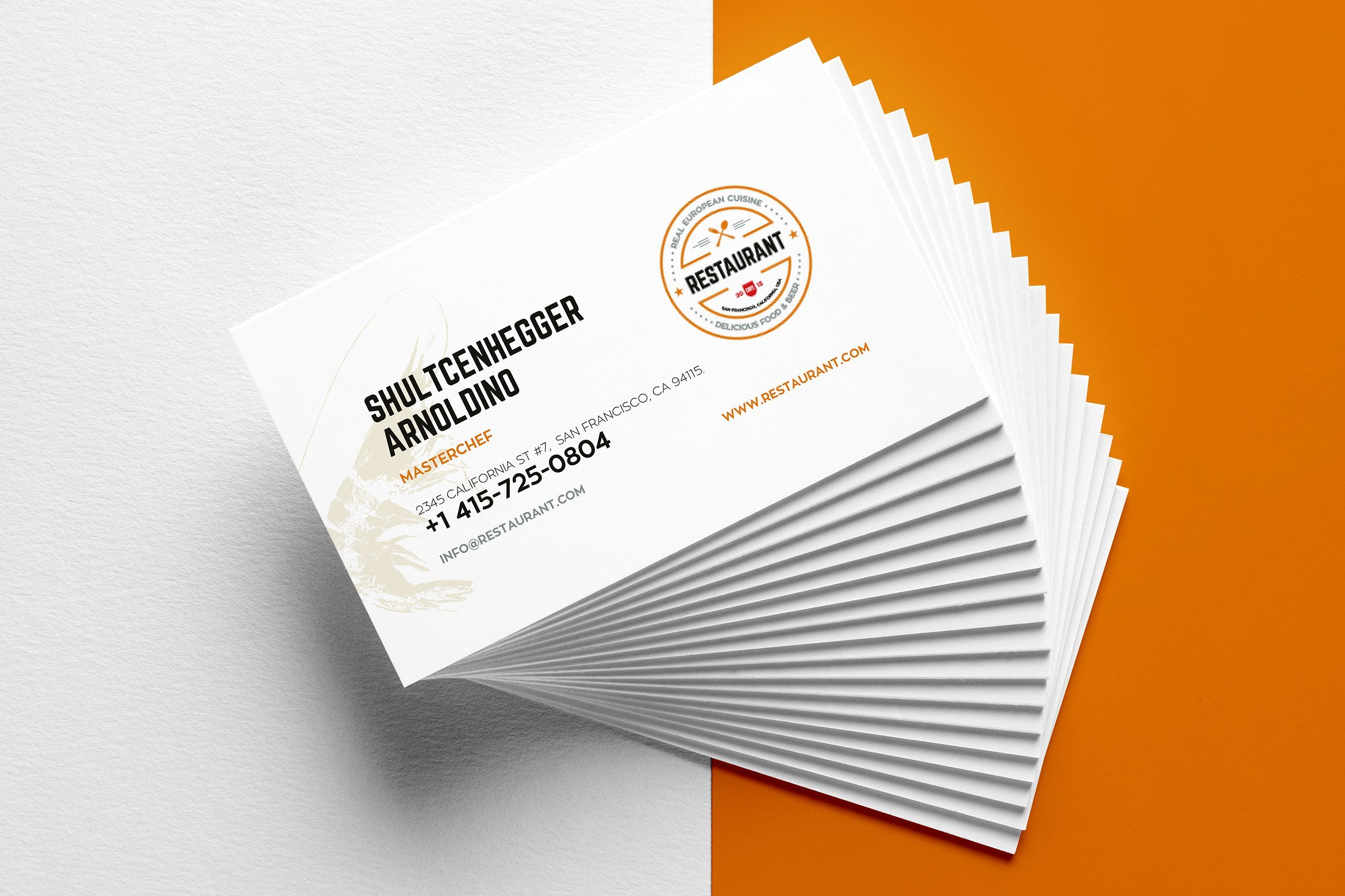 21+ Creative Restaurant Business Card Templates - AI, Apple Pages Pertaining To Front And Back Business Card Template Word