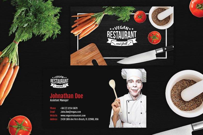 27+ Creative Restaurant Business Card Templates - AI, Apple Pages, Ms Word