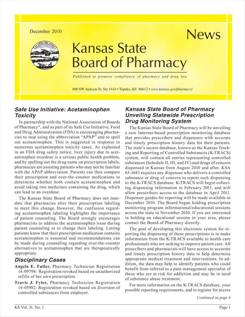 pharmacist newsletters