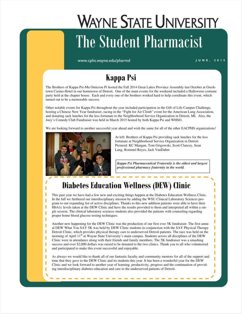 11 Pharmacy Newsletter Templates Free Pdf Docs Psd Format Download