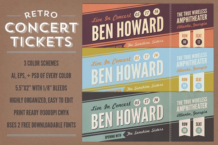retro concert tickets