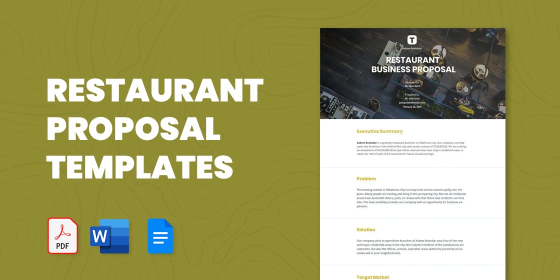 sample of business proposal for a restaurant