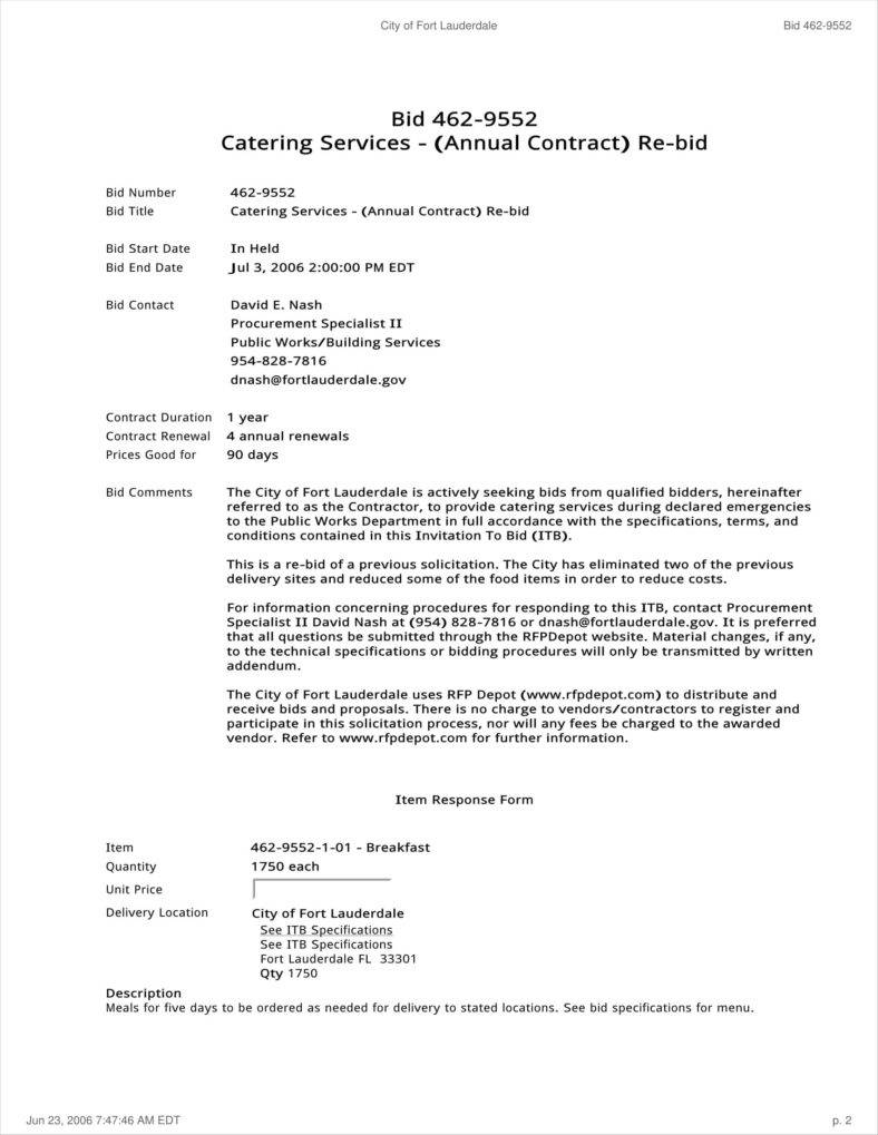 Catering Proposal Template