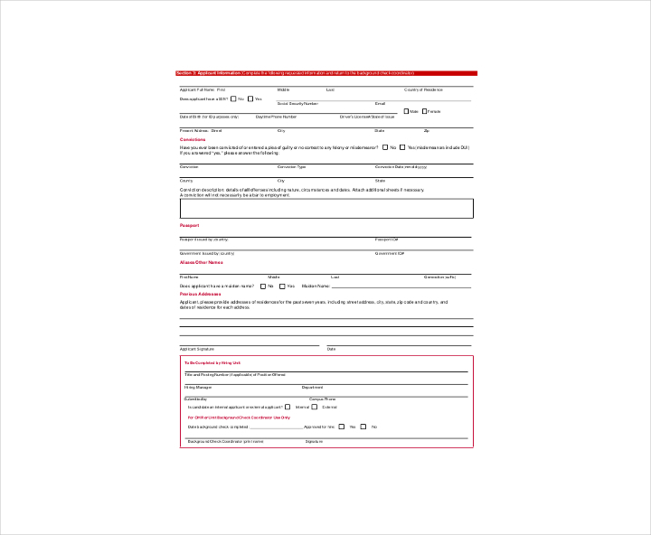 10+ FREE Background Check Information Forms & Templates - PDF, DOC