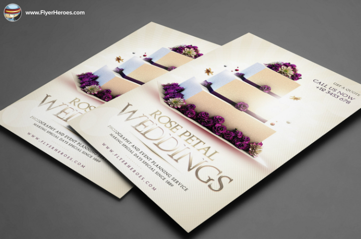 cake wedding psd flyer template
