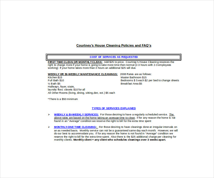 14+ Cleaning Contracts Templates for Restaurant, Cafe, Bakery Docs, Word