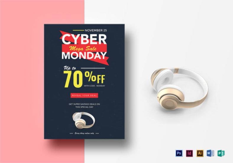 cyber monday flyer template 788x552