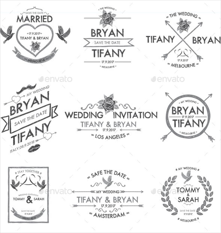 decorative wedding badge template
