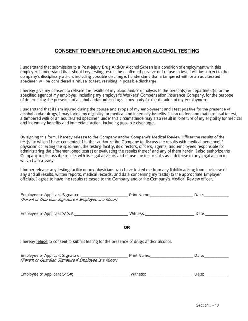 employee drug alcohol test consent form 788x1020