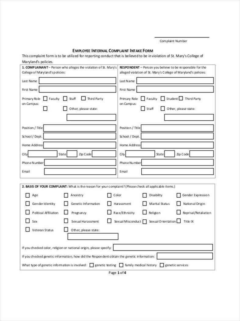 14+ Employee Complaint Forms Free PDF, DOC Format Download