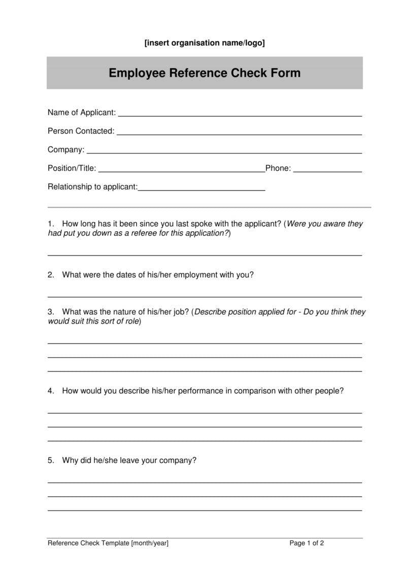 employee reference check form 788x1114
