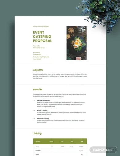 event catering proposal template