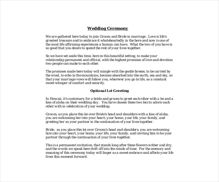11+ Wedding Ceremony Templates - Free PDF, DOC, InDesign Format Download