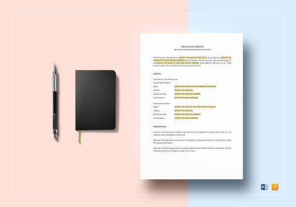 food service contract template