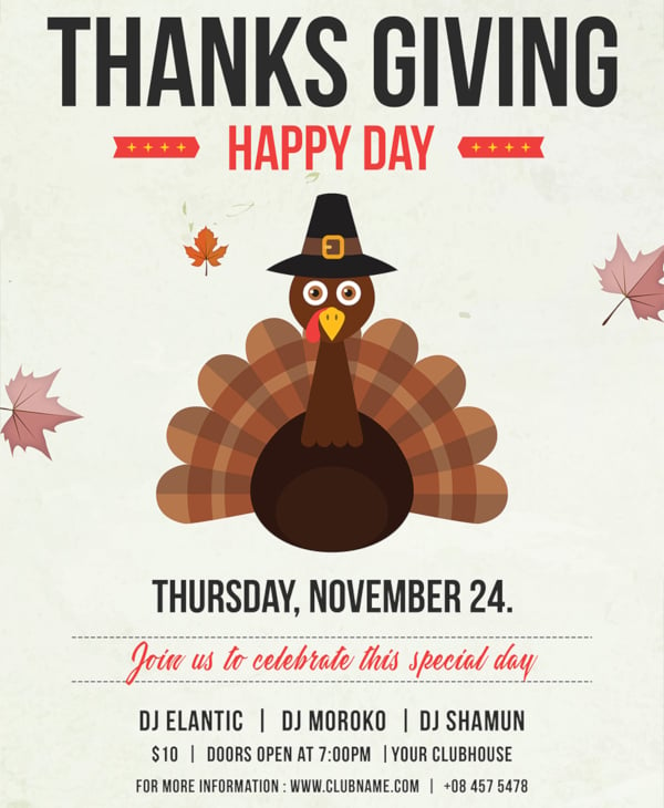 Free Thanksgiving Flyer Templates For Word Printable Templates