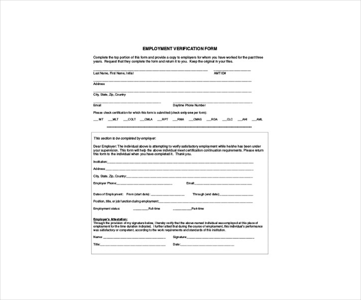 9+ Employment Verification Forms  Free PDF, DOC Format Download