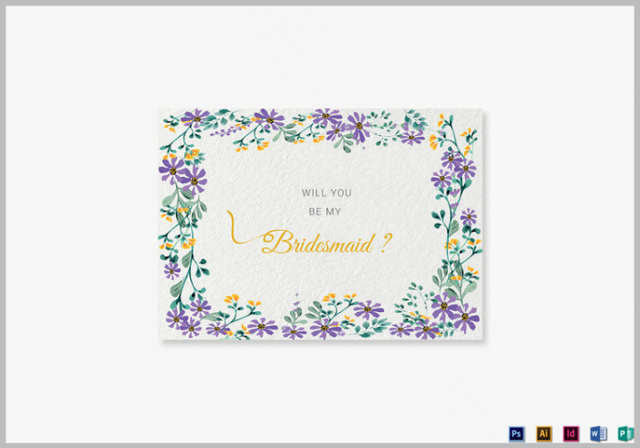 garden wedding will you be my bridesmaid card template