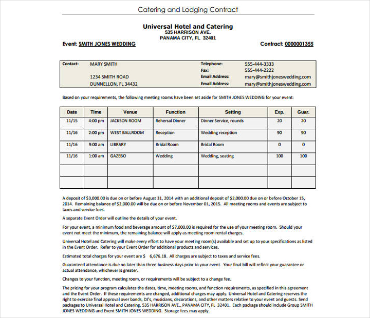 15+ Food Service Contract Templates for a Restaurant, Cafe, and Bakery