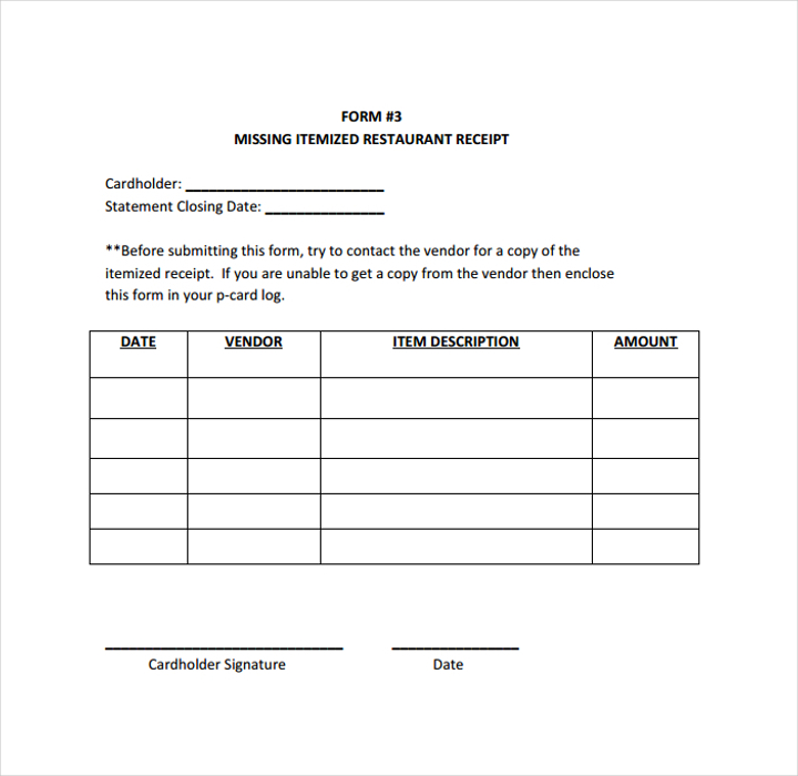 format invoice kosong Free Format  DOC Receipt Templates  Restaurant 18  PDF,