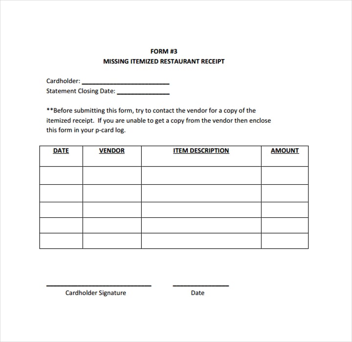 19 Restaurant Receipt Templates Free Pdf Doc Format Download 