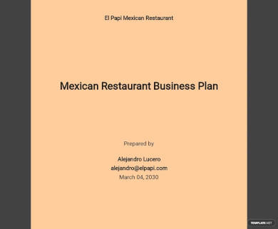 mexican restaurant business plan template