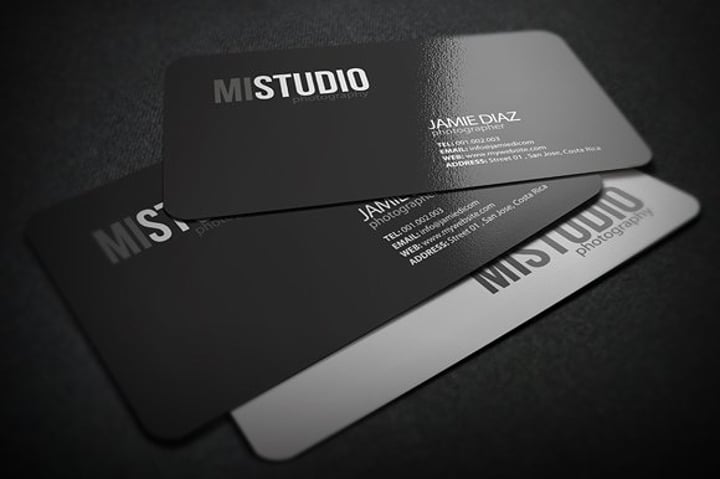 modern studio business card