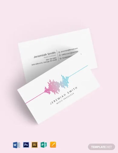 music producer and dj business card template