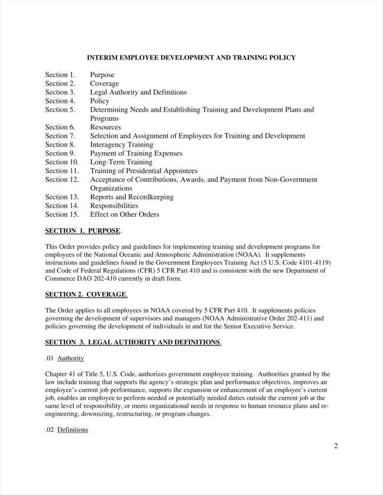 11 Training Policy Templates Free PDF Format Download