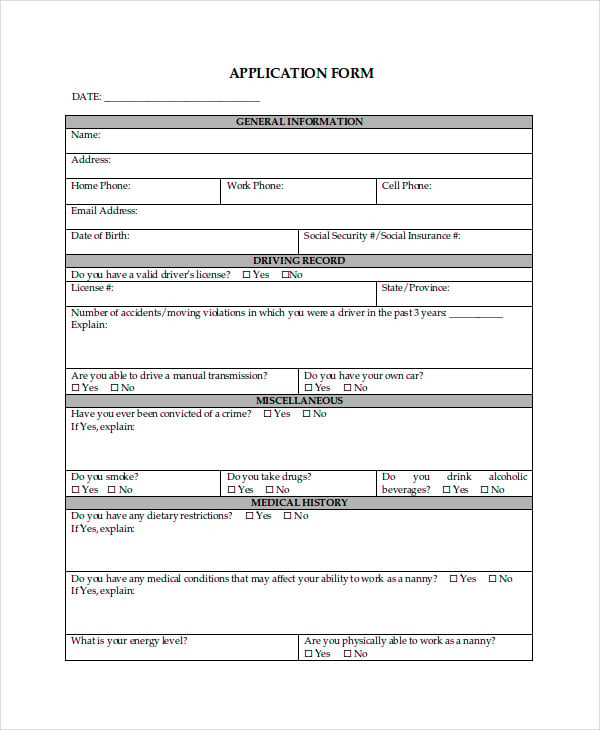 nanny agency application template