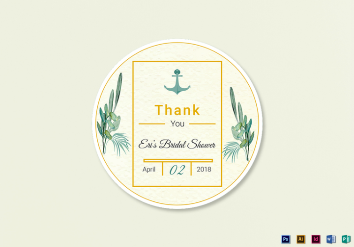 nautical psd wedding label template