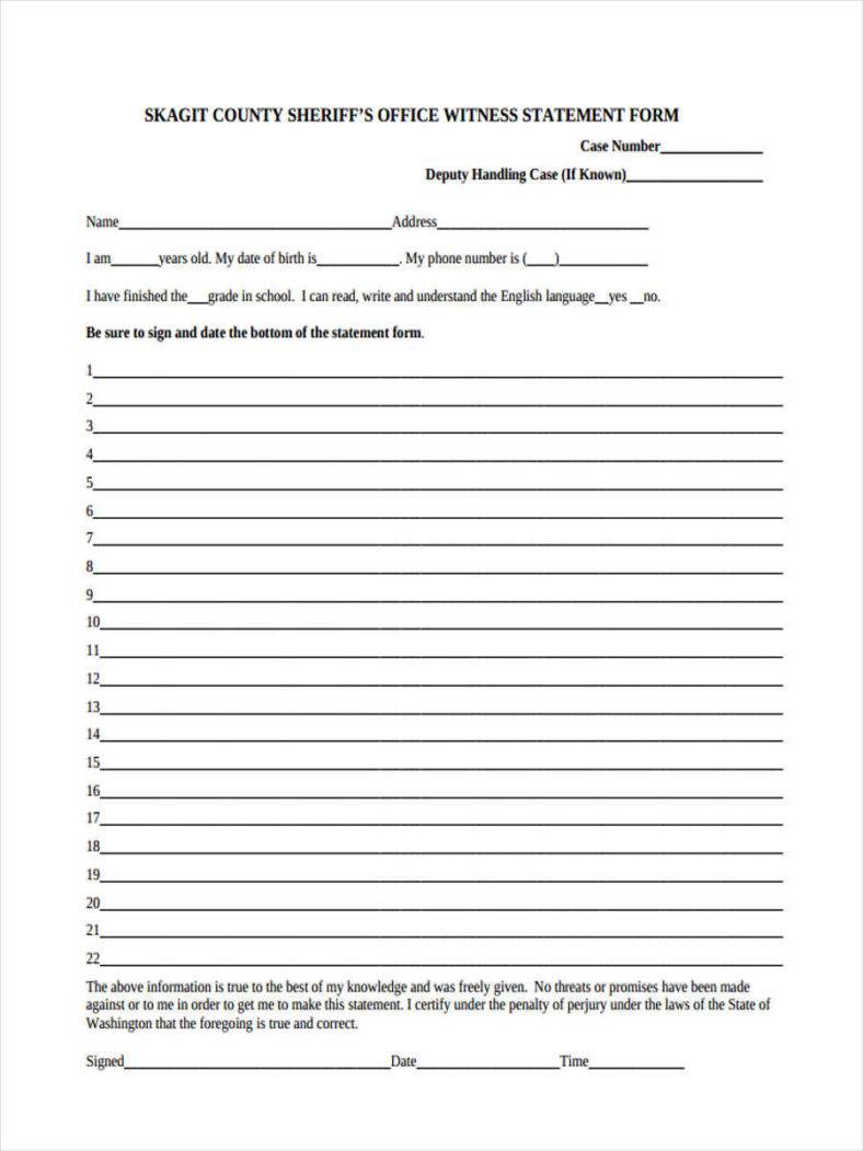 witness statement template