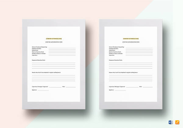 overtime authorization template
