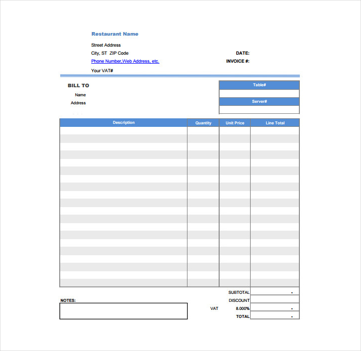 18 Restaurant Receipt Templates Free Pdf Doc Format