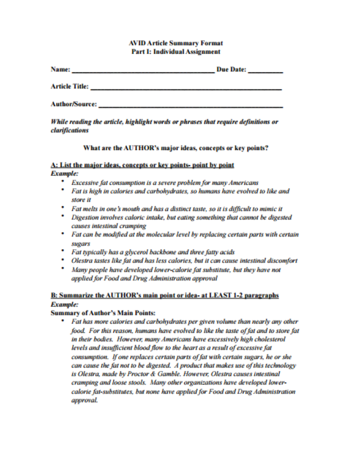 executive summary apa format example