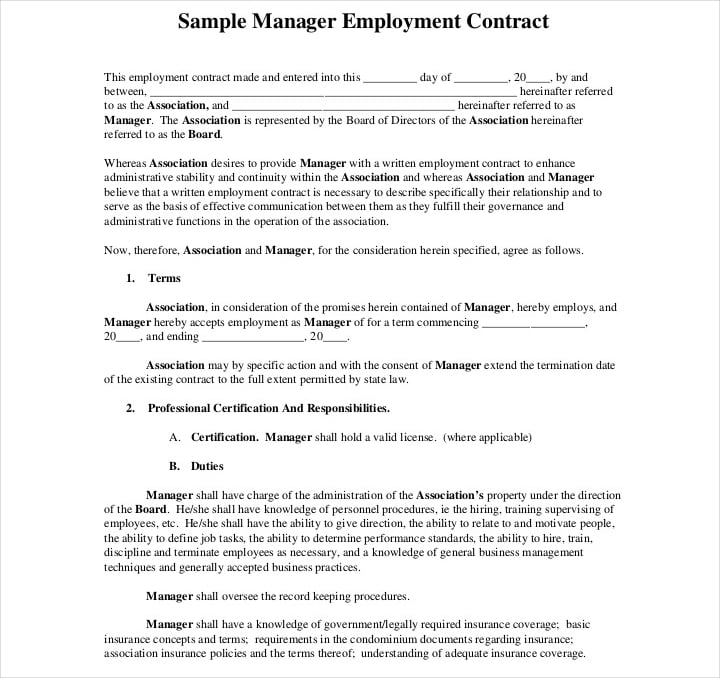 12+ Employment Contracts for Restaurants, Cafes, and