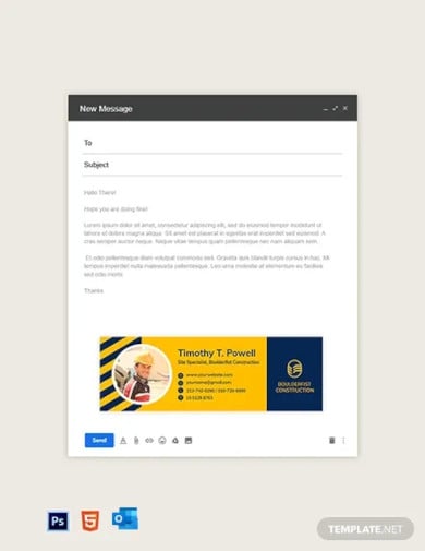 small construction business email signature template
