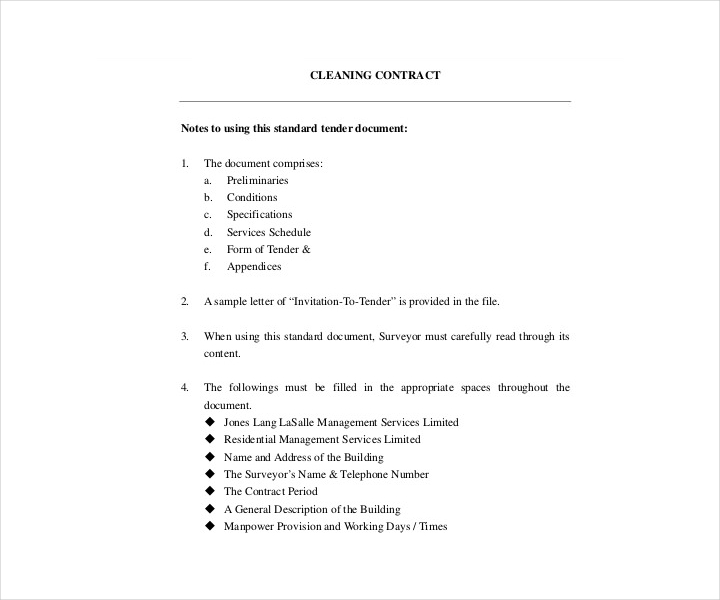 14+ Cleaning Contracts Templates for Restaurant, Cafe, Bakery Docs, Word