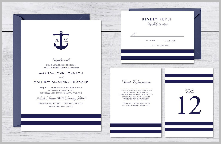 16+ Nautical Wedding Invitation Templates - PSD, AI