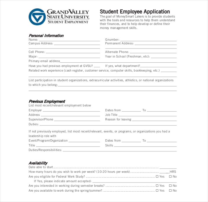 10+ Employee Application Forms & Templates PDF, DOC