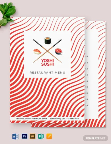 sushi restaurant menu template